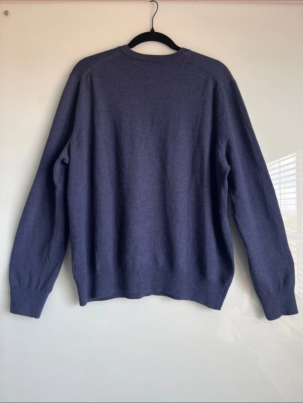 Banana Republic 100% Extra Fine Merino Wool Navy Blue Sweater Crew Neck Mens XL